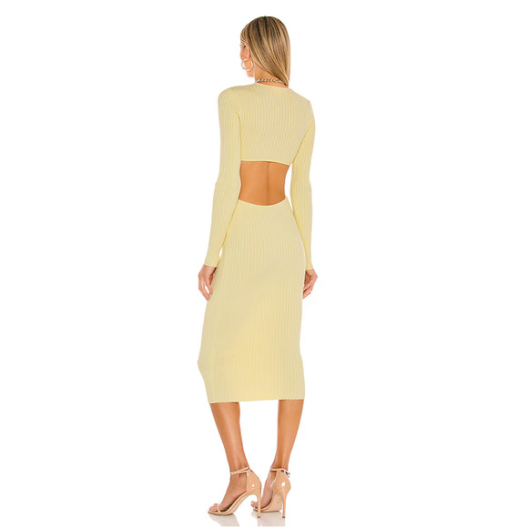 Camila Coelho Rosabella Cutout Midi Bodycon Dress Yellow Size M - Picture 4 of 9